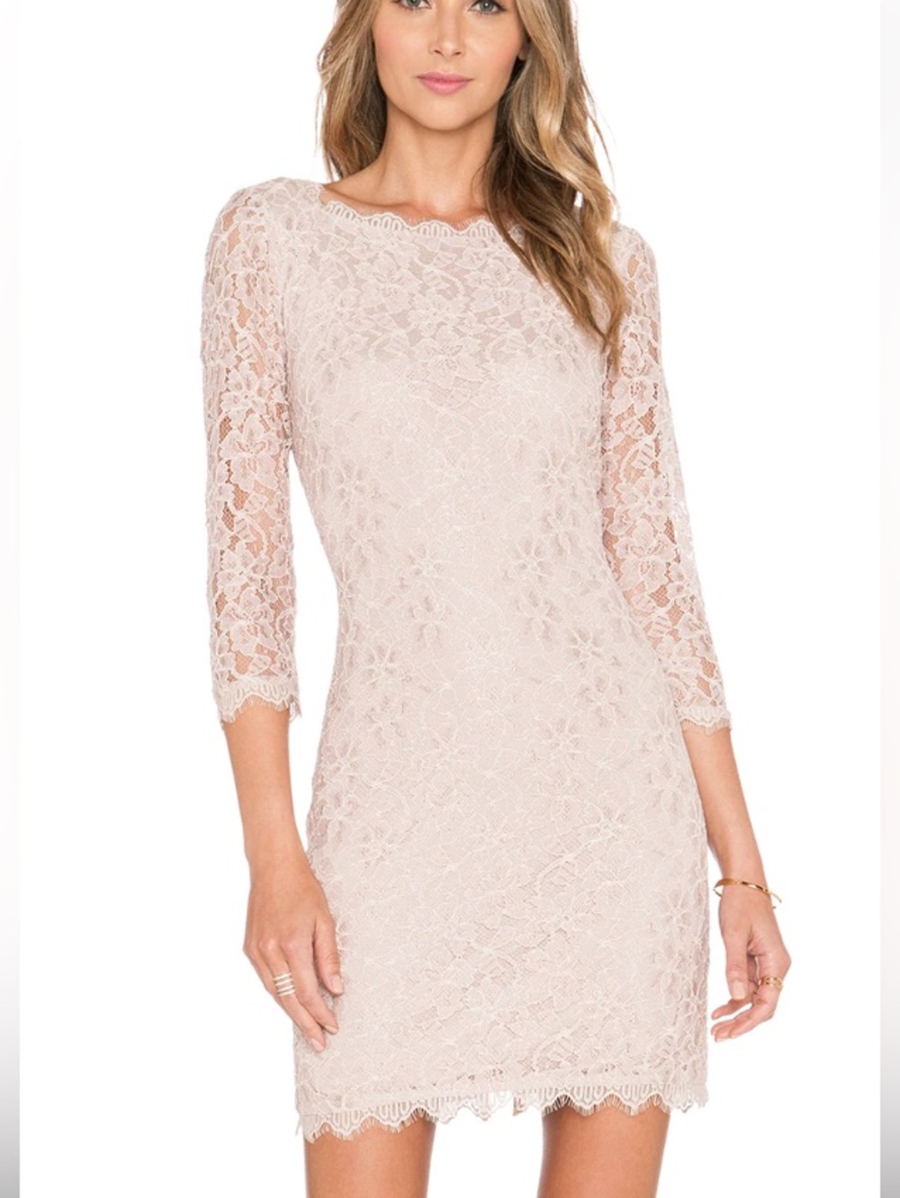 DVF lace dress nwt nude zarita size 6